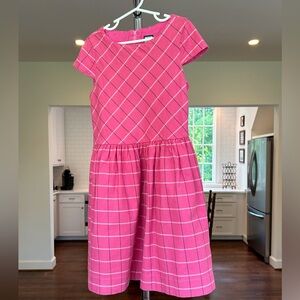 Busy Bees Cap Sleeve Plaid Dress